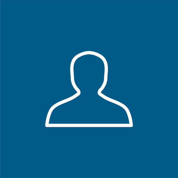 阿凡达线图标在蓝色背景蓝色平图片下载