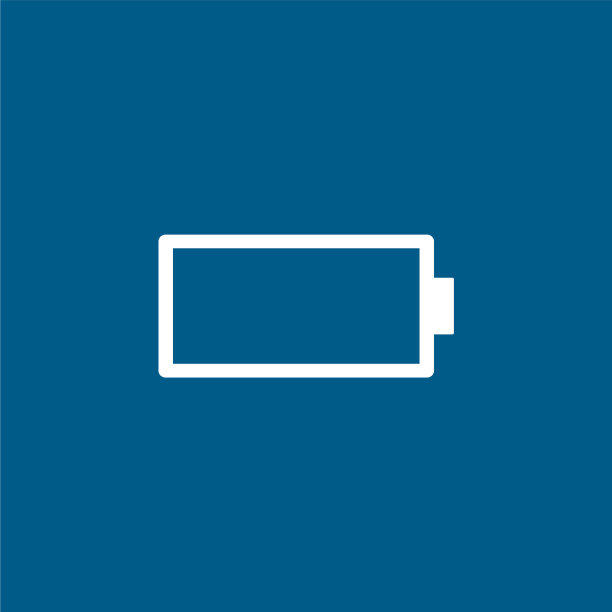 电池图标上的蓝色背景蓝色平风格图片下载