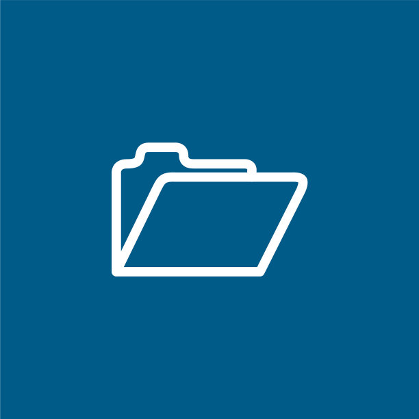 文件夹线图标上的蓝色背景蓝色平坦图片下载