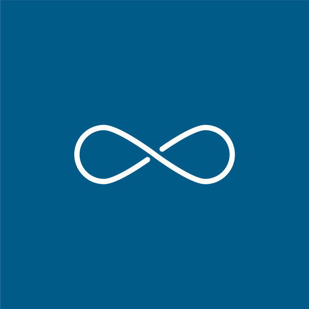无限线图标上的蓝色背景蓝色平图片下载