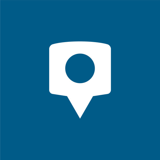 定位器图标上的蓝色背景蓝色平风格图片下载