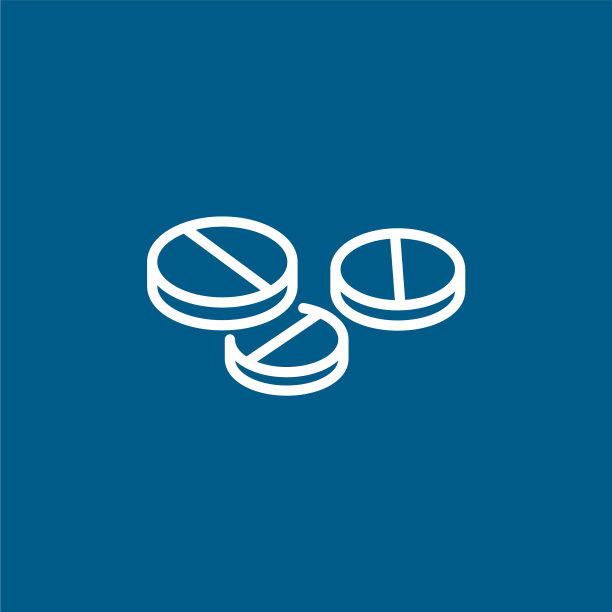 药线图标在蓝色背景蓝色平坦图片下载