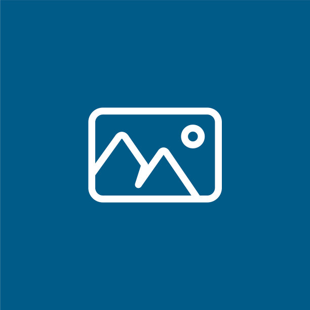 照片线图标上的蓝色背景蓝色平风格图片下载