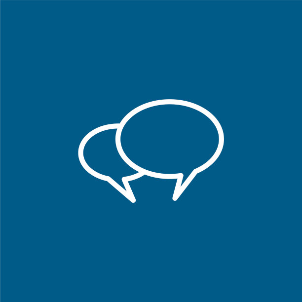 语音气泡线图标蓝色背景蓝色图片下载