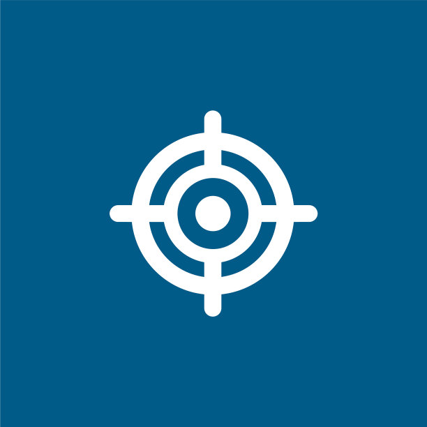 目标图标上的蓝色背景蓝色平坦样式图片下载