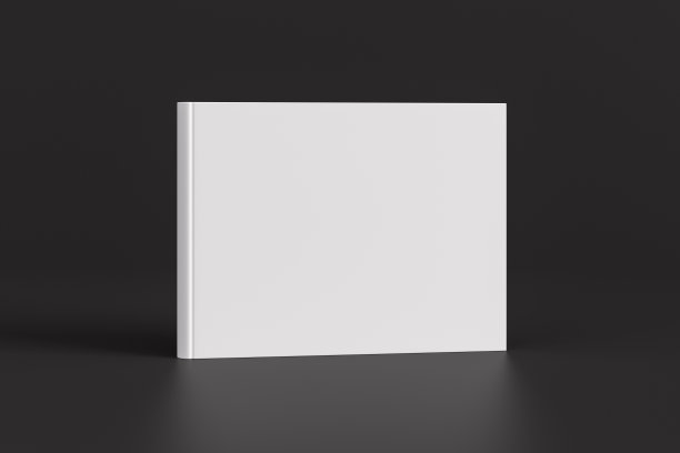 精装水平或风景白色模型书站在黑色的背景。图片下载
