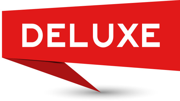 红色的纸上写着“豪华”字样的演讲横幅图片下载