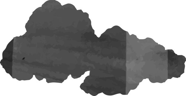 黑色水彩日本云互相连接图片下载