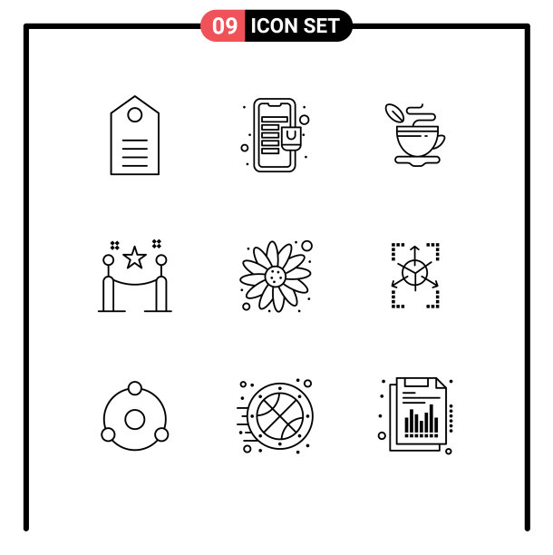 移动界面大纲集9个象形图图片下载