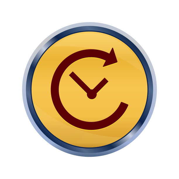历史图标超级黄色圆形按钮插图图片下载