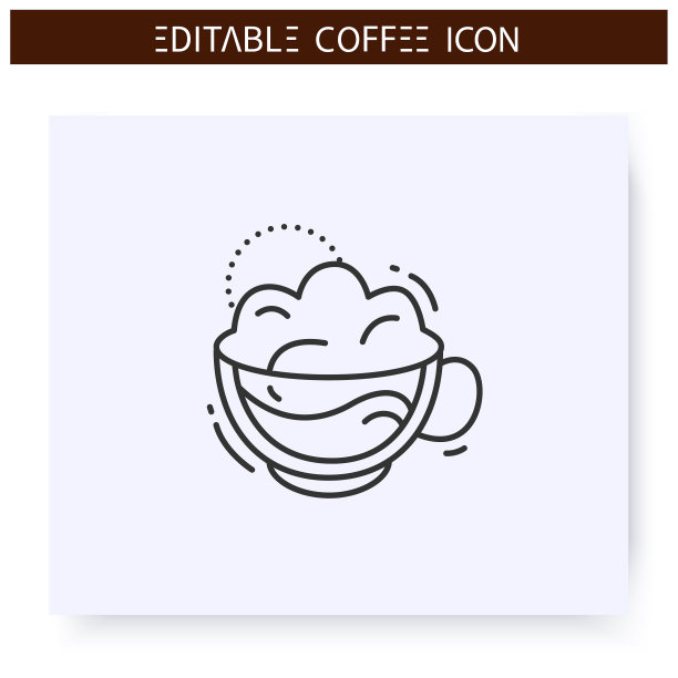 卡布奇诺咖啡系列图标。可编辑的图片图片下载