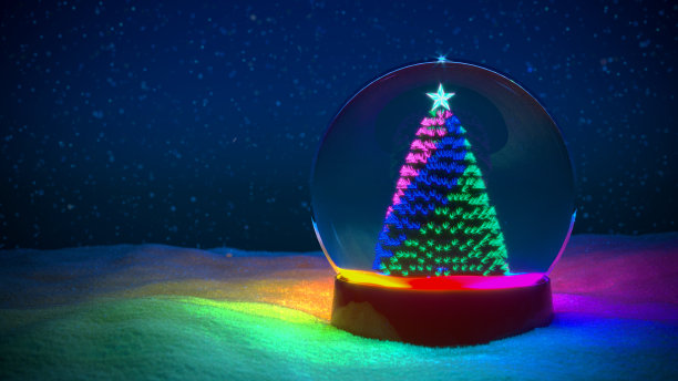 雪花圣诞配RGB灯LED图片下载