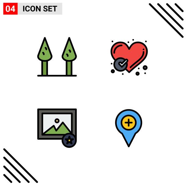 在网格上设置4个填充线的平面颜色图片下载