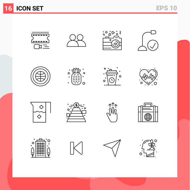 现代集16轮廓象形地球仪图片下载