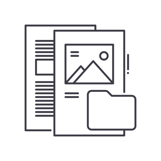 文件类型图标，线性隔离插图，细线矢量，网页设计标志，轮廓概念符号与可编辑笔画在白色背景上。图片下载