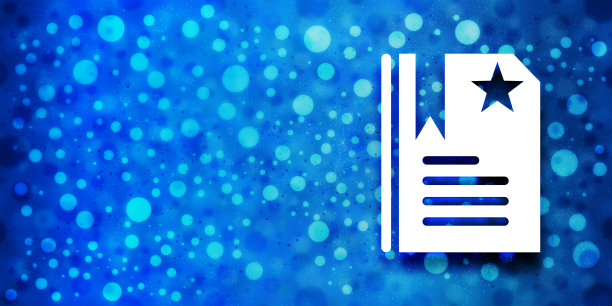 书签图标特别光滑的散景蓝色横幅背景闪闪发光的插图图片下载