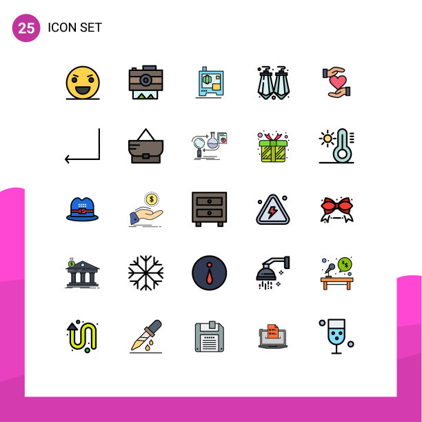 为卷筒纸设置25种通用填充线平面颜色图片下载