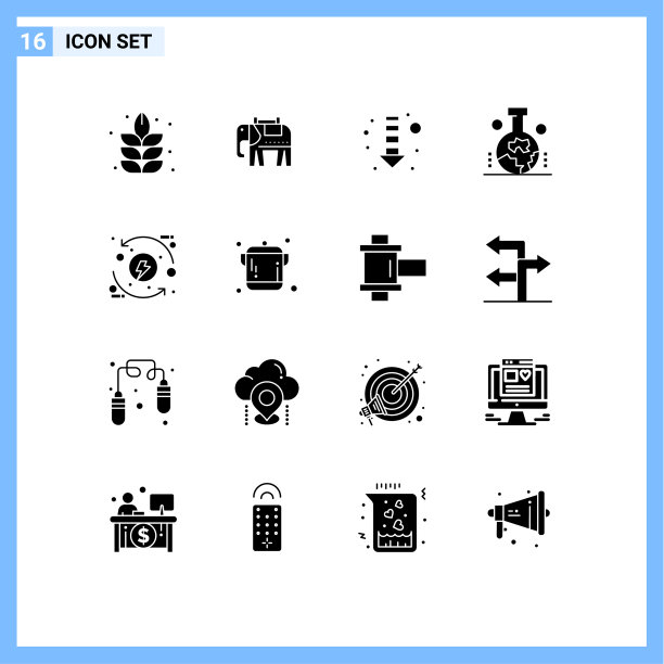 将16个实字形、符号和符号分组图片下载