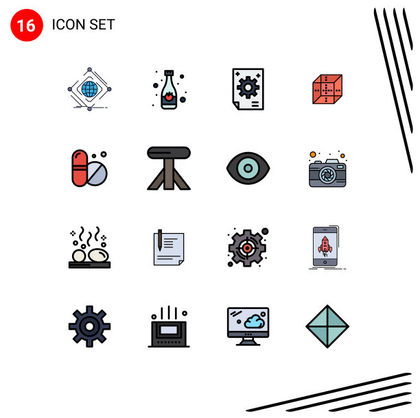 现代集16平色填充线条图片下载