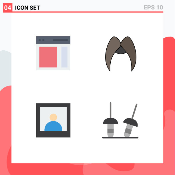 为通讯人员设置4个平面图标图片下载