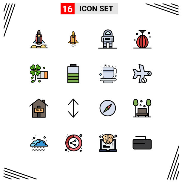 现代设置16平色填充线条和图片下载