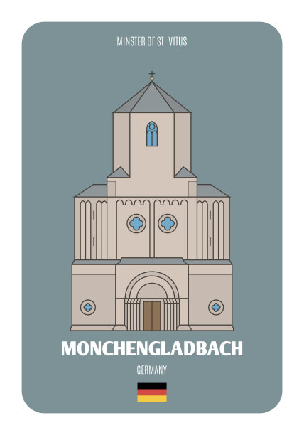 德国门兴格拉德巴赫圣维图斯大教堂。欧洲城市的建筑符号图片下载