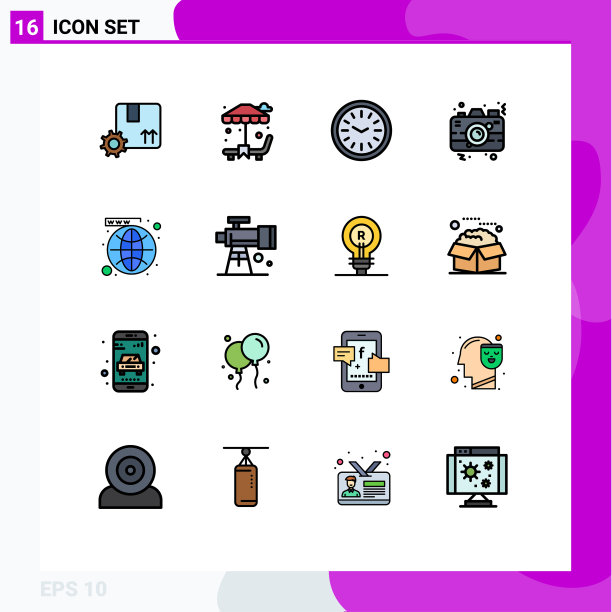 现代设置16平色填充线条和图片下载