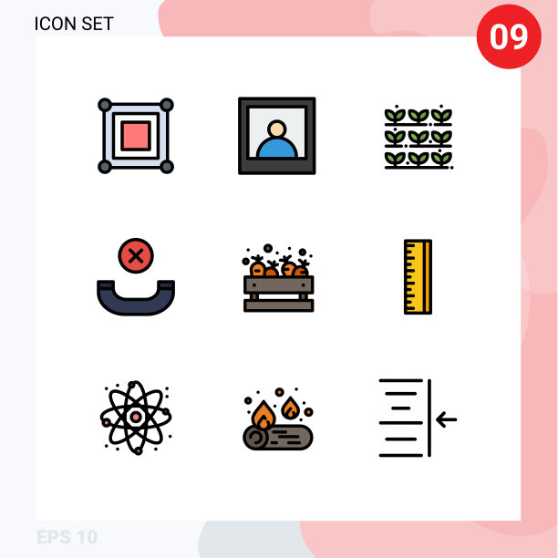 9主题填充线平色和可编辑图片下载