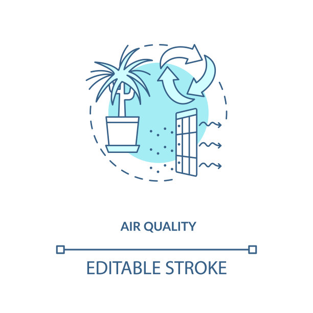 空气质量蓝色概念图标图片下载