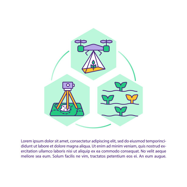 农业技术概念图标与文本图片下载