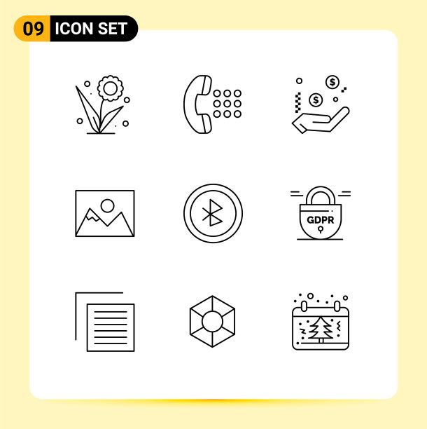 象形图设置9简单轮廓蓝牙图片下载