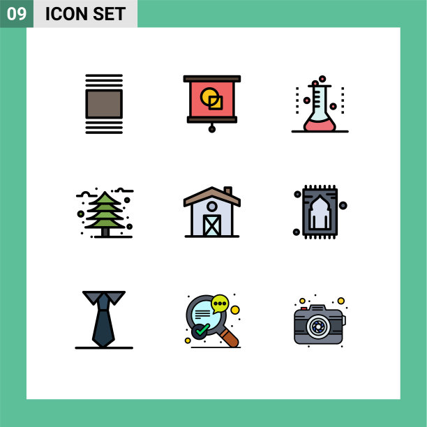 象形图设置9个简单的填充线平色图片下载