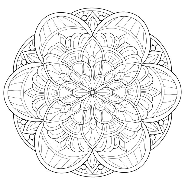成人涂色书册上一幅禅宗曼荼罗的图像图片下载