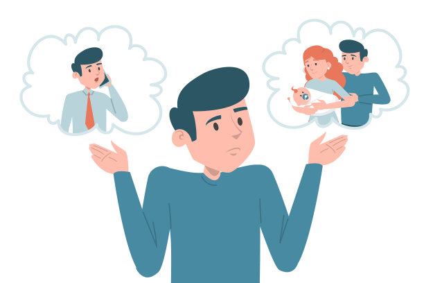 男人在事业和家庭之间做出选择图片下载