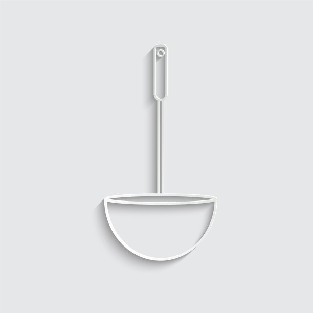 纸厨房勺图标孤立在白色图片下载