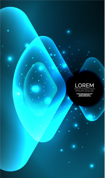 发光的霓虹灯闪亮透明抽象几何图片下载