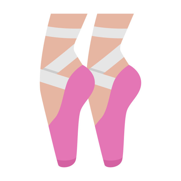 芭蕾舞鞋指向女性平底图标芭蕾舞者图片下载