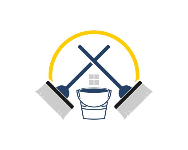 用黄色圆圈形状清理房子图片下载