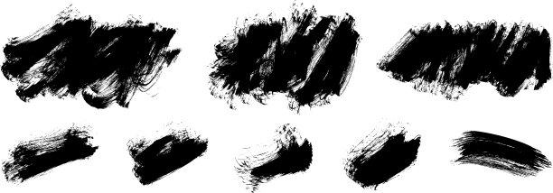 黑漆笔墨笔触形状图片下载