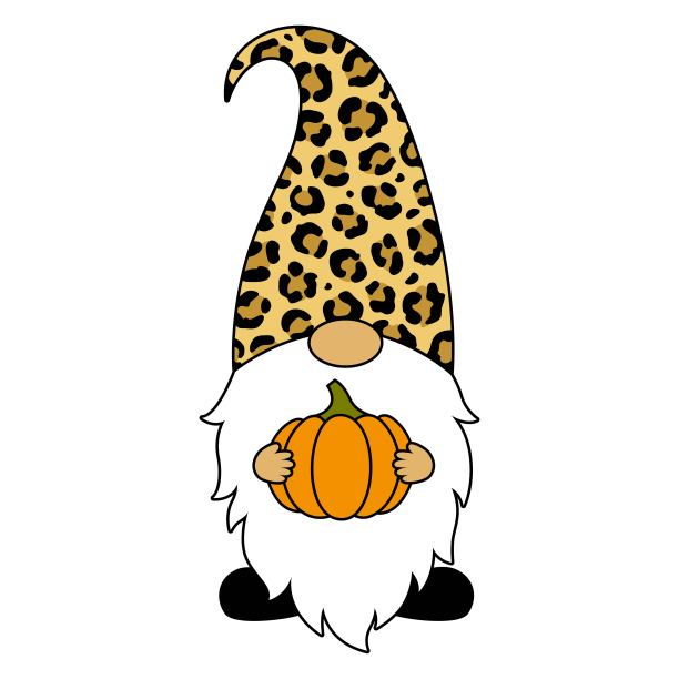 侏儒和南瓜。感恩节。矢量插图。豹纹。图片下载