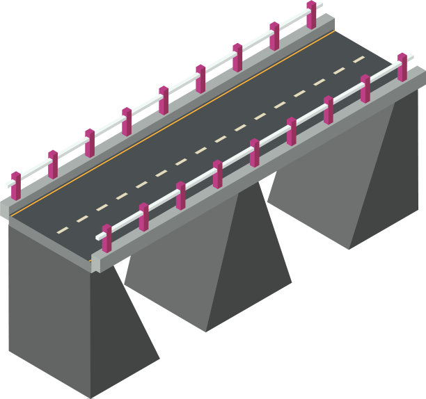 城市桥梁图标等距风格图片下载