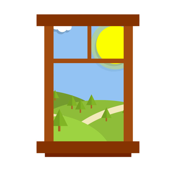 窗外俯瞰夏季景观与青山图片下载