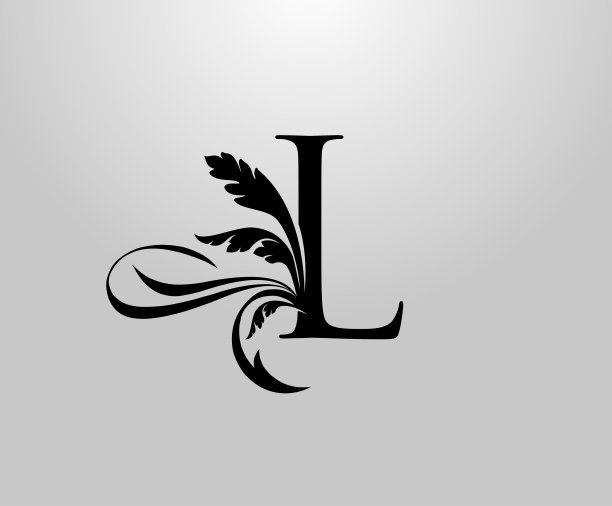 经典优雅的字母L花卉标志。图片下载