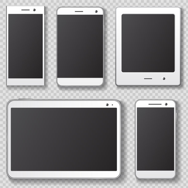 带有透明阴影的移动设备模板图片下载