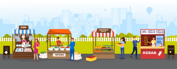 有新鲜食物的当地市场图片下载