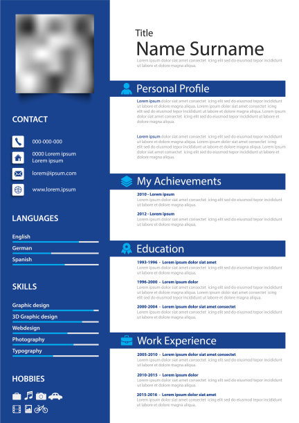 专业个人简历条纹图片下载