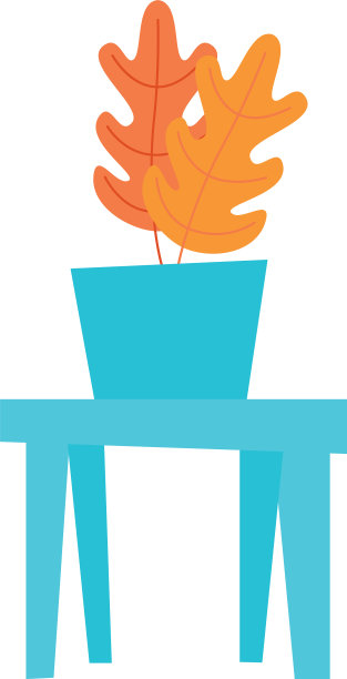 桌子上的花盆内隔离植物设计图片下载