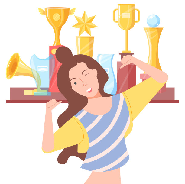 眨眼的女性和金色的问候赢了图片下载