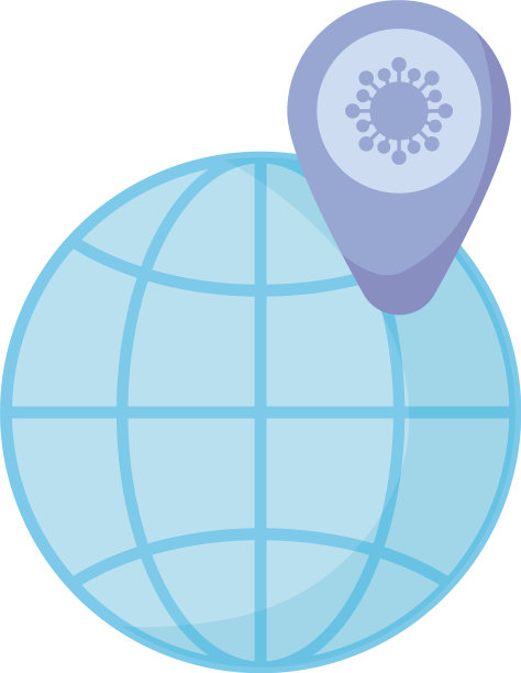 球体行星与pin定位平面样式图标图片下载