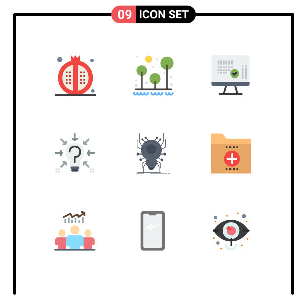 9种适用于网络和移动的通用平面颜色图片下载